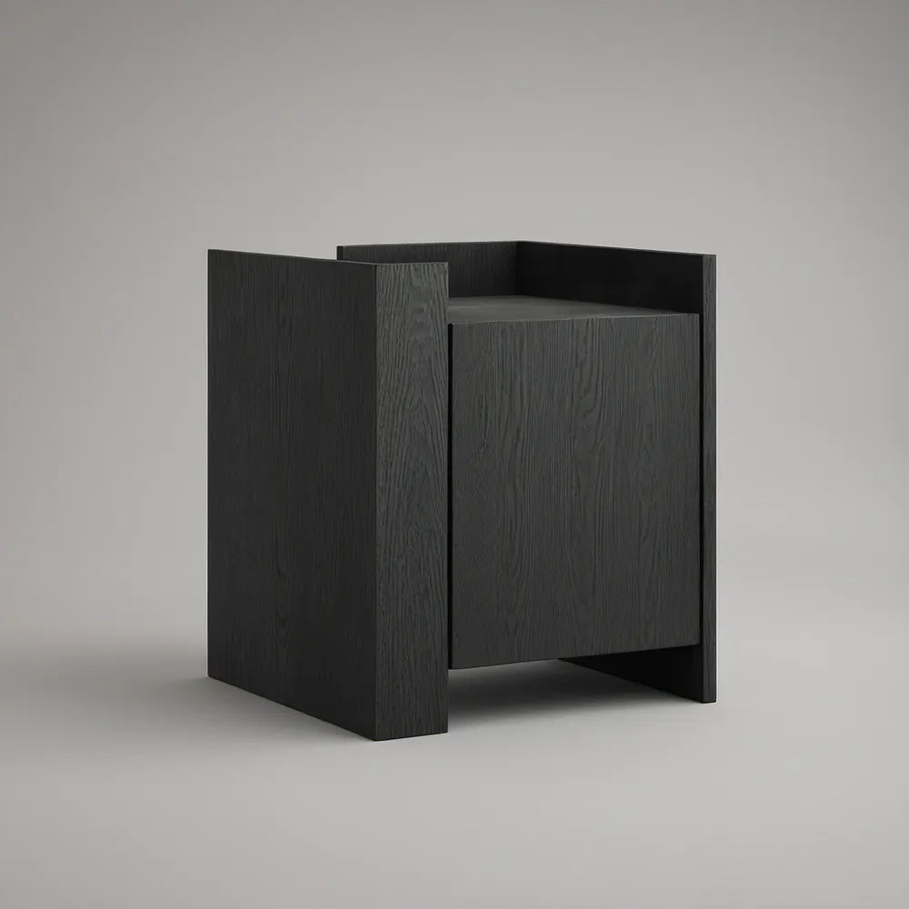 Mesa de Cabeceira em MDF Preto 45 x 35 x 55 cm